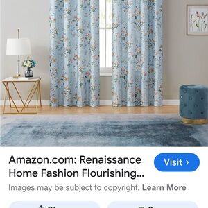 Floral Drapes in Light Blue